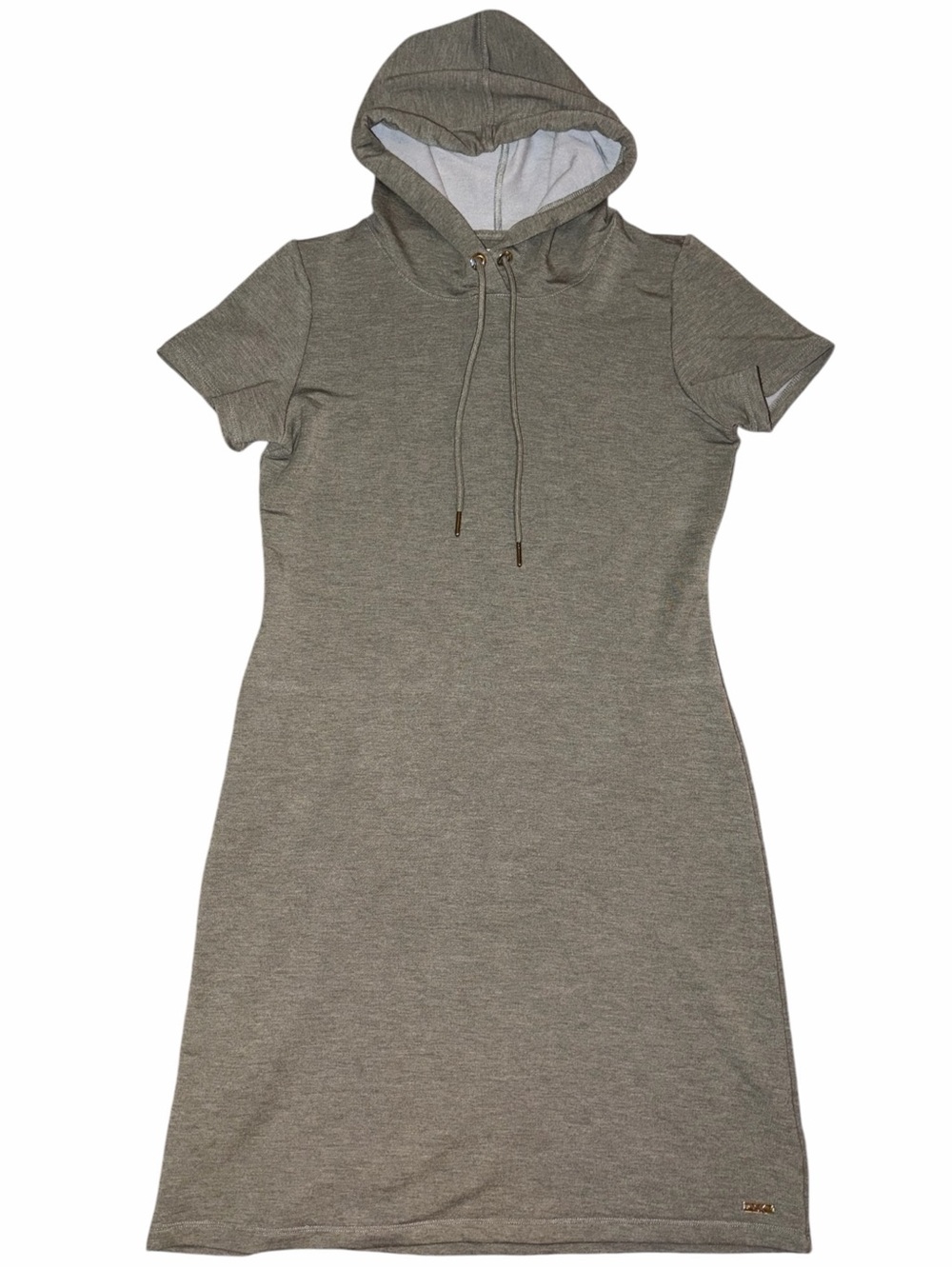 EUC Calvin Klein Olive Green Short Sleeve Hooded T-Shirt Dress Small Athleisure